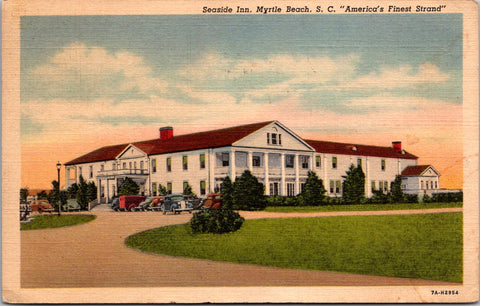 SC, Myrtle Beach - SEASIDE INN - 1938 linen postcard - 2k0626