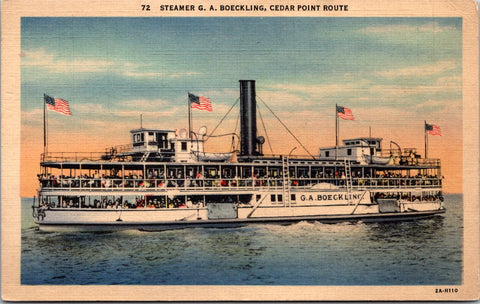 Ship Postcard - BOECKLING, G A - Steamer - Cedar Point Route postcard - 2k0732