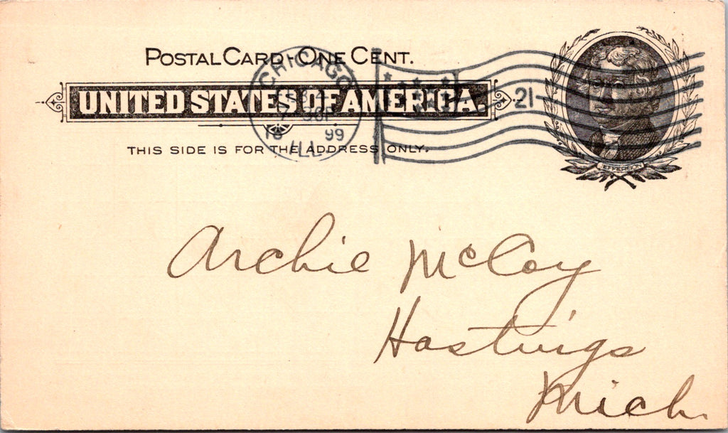 IL, CHICAGO - Lyon & Healy - to Archie McCoy - Postal Card - 2k0741