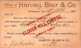VA, RICHMOND - Harvey, Blair & Co - Clover Hill Cheese - Postal Card - 2k0742