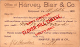 VA, Richmond - HARVEY, BLAIR & CO - Clover Hill Cheese - Postal Card - 2k0742