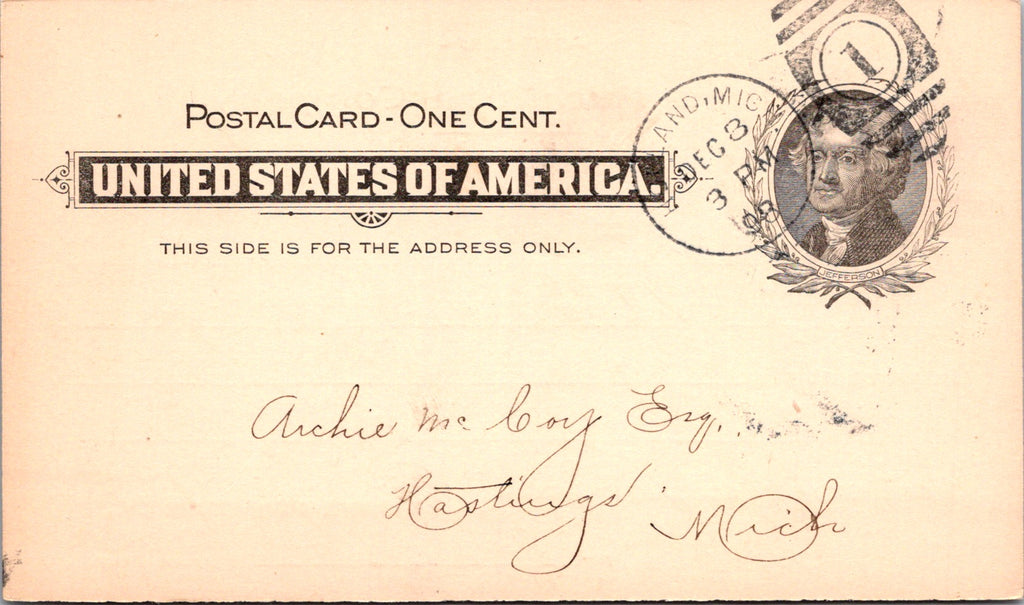 MI, HOLLAND - Ottawa Furniture Co - Receipt - Postal Card (original SOLD) 2k0743