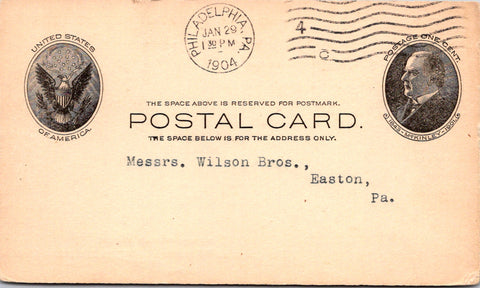 PA, PHILADELPHIA - Fowler & Wolfe Manufacturing Co - Postal Card - 2k0756