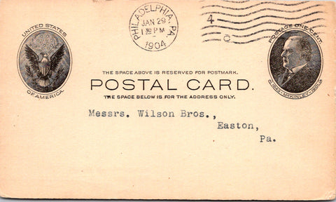 PA, Philadelphia - FOWLER & WOLFE MANUFACTURING CO - Postal Card - 2k0756