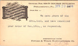 PA, Philadelphia - FOWLER & WOLFE MANUFACTURING CO - Postal Card - 2k0756
