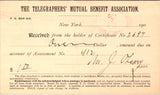 NY, NEW YORK CITY - Telegraphers Mutual Benefit Assoc - Postal Card - 2k0758