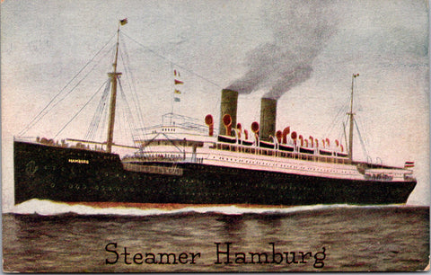 Ship Postcard - HAMBURG, Steamer - 1909 Roosevelt Tour postcard - 2k0871