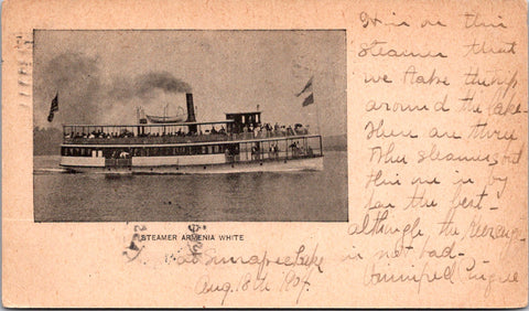 Ship Postcard - ARMENIA WHITE - Steamer - 1904 postcard - 2k0874