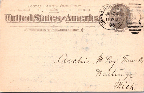 MI, GRAND RAPIDS - Valley City Rattan Co - Wm Anderson Trustee - Postal Card - 2