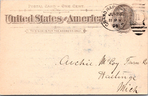 MI, Grand Rapids - VALLEY CITY RATTAN CO - Wm Anderson Trustee - Postal Card - 2