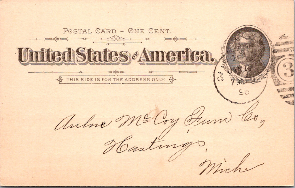 MI, DETROIT - Wolverine Manufacturing Co - F B Smith - Postal Card - 2k0891