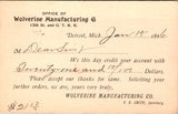 MI, Detroit - WOLVERINE MANUFACTURING CO - F B Smith - Postal Card - 2k0891