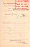 NV, RENO - First National Bank - C T Bender, Cashier - Postal Card (original SOLD) 2k0892