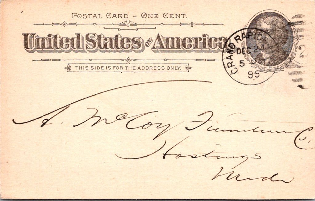 MI, GRAND RAPIDS - H Leonard & Sons - Crockery, Glassware, Lamp - Postal Card -