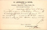 MI, GRAND RAPIDS - H Leonard & Sons - Crockery, Glassware, Lamp - Postal Card -