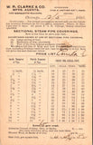 IL, CHICAGO - W R Clarke & CO - Steam Pipe Coverings, Price List - Postal Card -