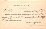 IL, ROCKFORD - ILLINOIS CHAIR CO - Receipt from 1895 - Postal Card - 2k0909