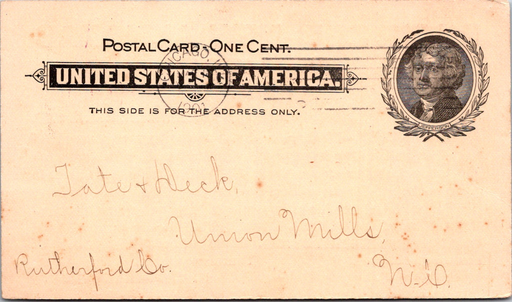 IL, CHICAGO - H E Bucklen & Co - 1901 Almanac - Postal Card (original SOLD) 2k0921