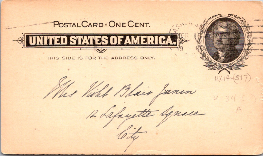 DC, Washington - SOUTHERN RELIEF SOCIETY - 1900 Meeting - Postal Card - 2k0952