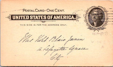 DC, WASHINGTON - Southern Relief Society - Postal Card (original SOLD) 2k0952