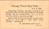 IL, CHICAGO - Power Boat Club - W Frederic Nutt, MD Secretary - Postal Card - 2k