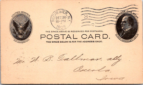 NY, ROCHESTER - Glen Brothers Nurserymen - Claim vs E Lawrance - Postal Card - 2