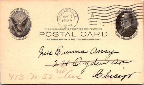 IL, CHICAGO - Millard Chapter, No 349, O E S - 1906 Meeting - Postal Card - 2k09