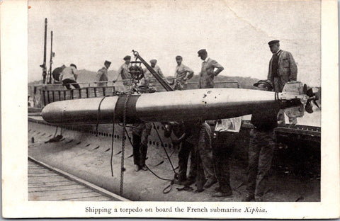Ship Postcard - XIPHIA - shipping a torpedo on board (original SOLD) 2k1363