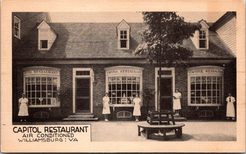 VA, Williamsburg - Capitol Restaurant - 5 people posing in white - 2k1403