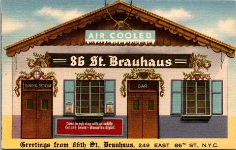 NY, NEW YORK CITY - 86th ST BRAUHAUS Restaurant - POSTCARD - 2K1427