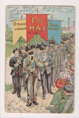 MISC - Swedish Labor Movement Protest - May 1st 1908 postcard - 2k1541