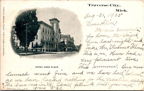 MI, Traverse City - Hotel Park Place - Orson W Peck postcard - 400115