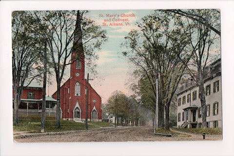 VT, ST ALBANS - St Marys Church and Convent - vintage postcard - 500015