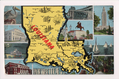 LA, LOUISIANA - STATE MAP postcard - 500032