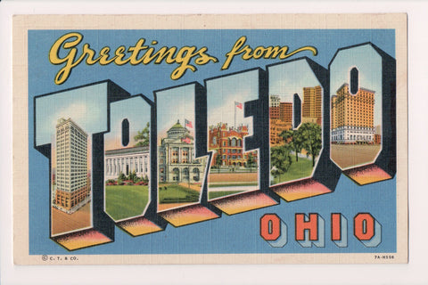 OH, Toledo - Large Letter greetings - Curt Teich - 500246