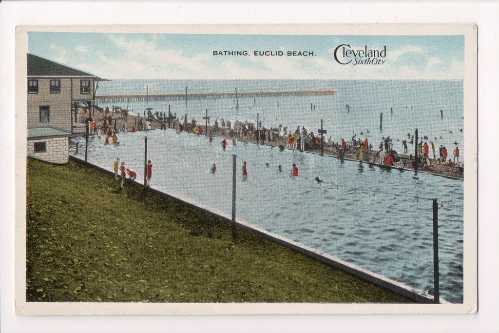 OH, Cleveland - EUCLID BEACH, bathing - E Fenberg postcard - 500400