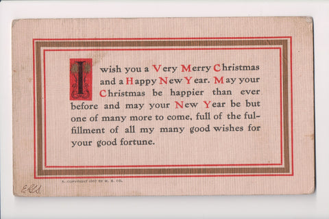 Xmas - Verse - Mutual Book Co - @1907 postcard - 500526