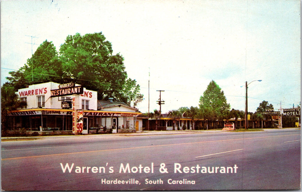 SC, HARDEEVILLE  - Warrens Motel, Restaurant postcard - 500543