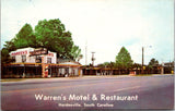 SC, Hardeeville - Warrens Motel, Restaurant postcard - 500543