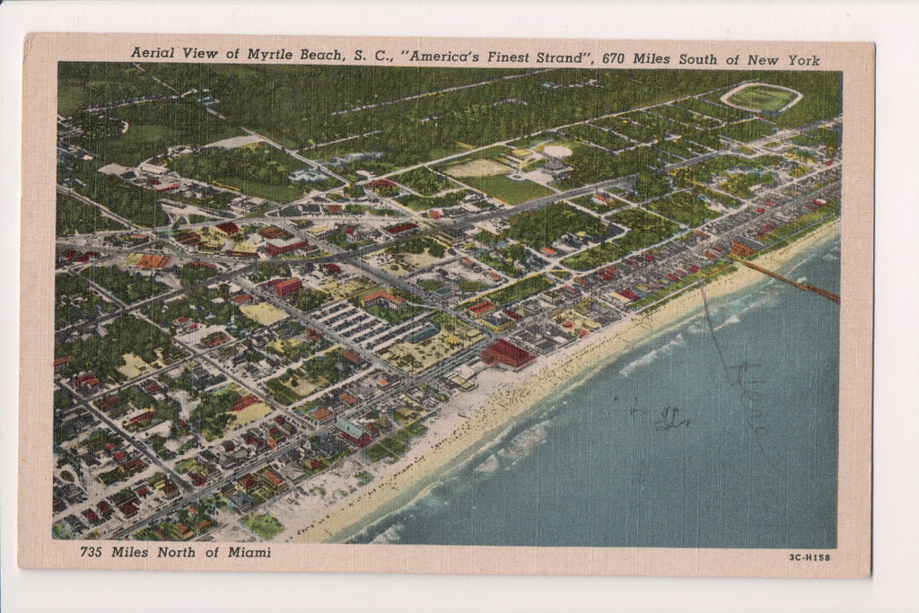 SC, Myrtle Beach - aerial view of MB - 1954 postcard - 500560