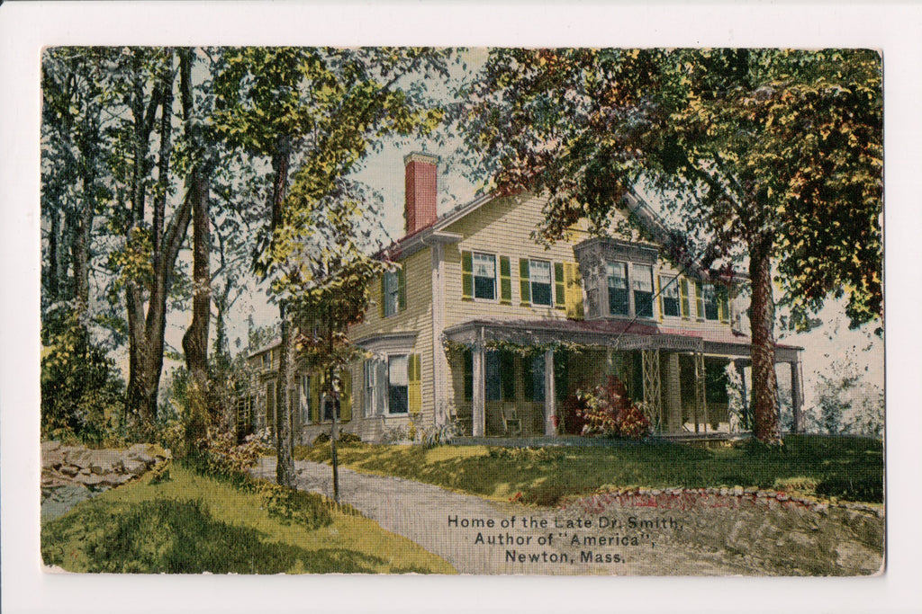 MA, NEWTON  - Dr Smith (late) home  postcard - 500654