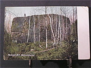 NH, Madison - Madison Boulder, with man - 1914 postcard - 500662