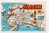 AK, ALASKA - STATE MAP postcard - 500669