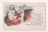 Xmas - A Happy Christmas - Santa playing a violin - @1924 postcard  500830