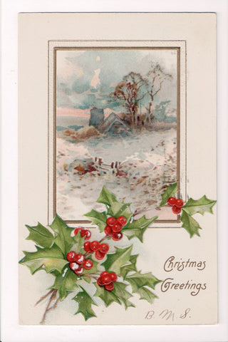 Xmas - Christmas Greetings - @1907 postcard - Winsch type back - 501080