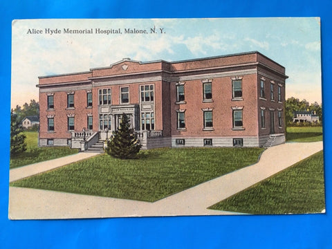 NY, MALONE - Alice Hyde Memorial Hospital - A O Sancomb postcard - H15046