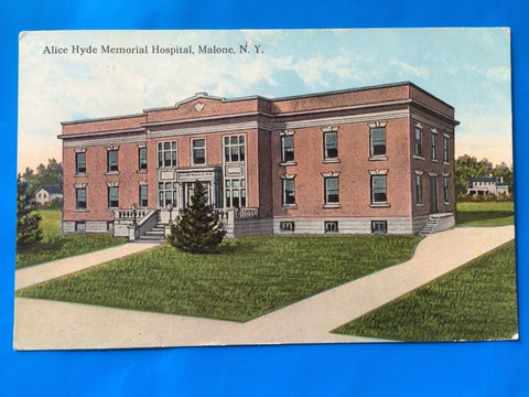 NY, Malone - Alice Hyde Memorial Hospital - A O Sancomb postcard - H15046