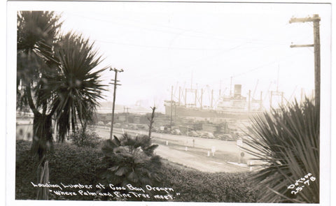 OR, Coos Bay - Loading Lumber, Ship in port - Dotson RPPC - R00387