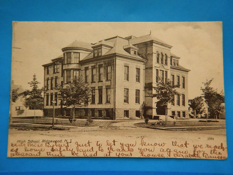 NJ, RIDGEWOOOD - High School postcard - A12203