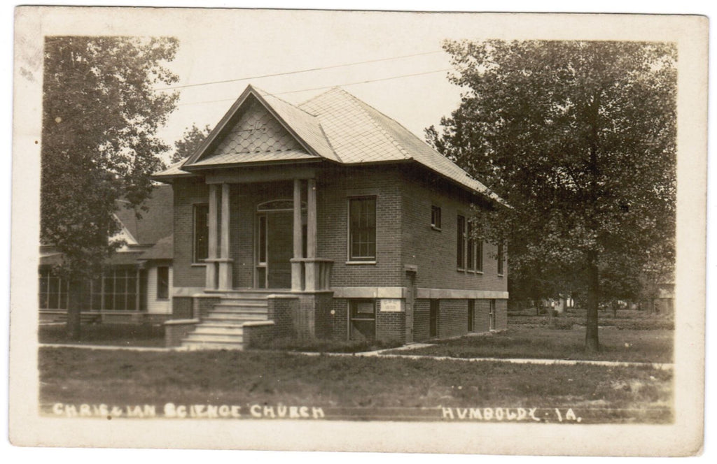 IA, Humboldt - Christian Science Church, CSC 1909 on cornerstone - RPPC - B06021